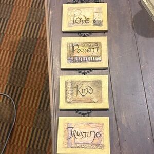 Inspirational Wall Plaques Set - Cream and Brown